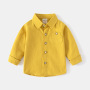 Conyson Bulk Spring Boys Pocket Custom Unisex Solid Color Plain Vintage 2-7 Years School Polo T-shirt long-sleeved Kids Shirt