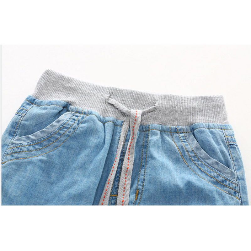 2021 New Summer Korean version soft thin tencel trousers  boy jean kids clothes