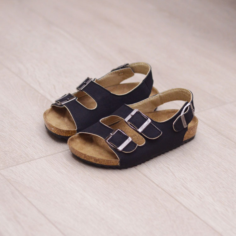 2022 Spring Autumn Anti Slip Slippers Unisex Shoes Beach Sandals Solid Colors Two Buckles Cork With Flat Bottom Shoes