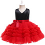 Conyson Wholesale Kids Clothes Summer Mesh Lace Sleeveless Flower Layered Princess Fashion Vintage Ceremony Clothing Tutu Dress