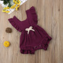 Wholesale Cotton Gauze Infant Flutter Sleeve Suit Baby Summer Clothing Rompers Sleeveless