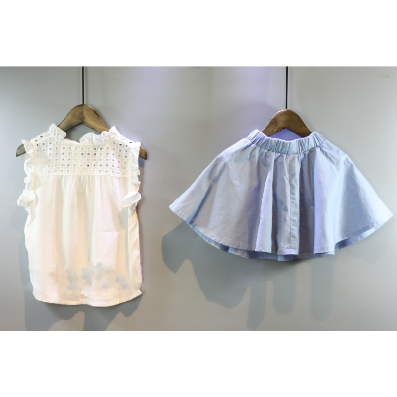 Girls Fashion Collar Shirt Dress Suit Children's Clothes Set Girls Shirt Dress Suit