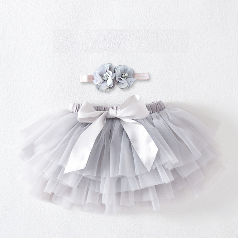 Beautiful Costume Headband Flower Suit Baby Tulle Skirt Baby Girls Skirt Tutu Dress Pretty Short skirt Princess Dresses