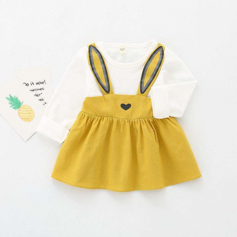 Conyson Wholesale Girls Autumn Dress Children Dress cartoon Fashion Style cotton Baby Toddler Casual Long Sleeve Girl Dress