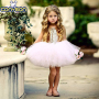Conyson Wholesale Pageant Kids Baby Girl Princess Dress toddler Tutu Tulle Back Hollow Out Party Dress Pink Ball Gown Dresses