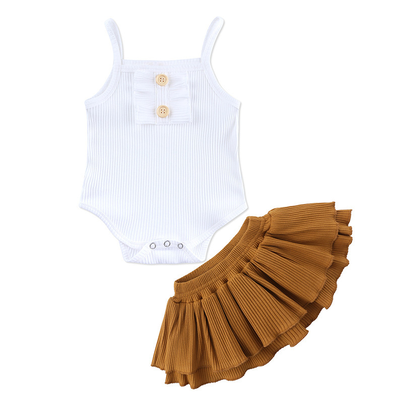Conyson Hot Sell Casual Newborn Kids Summer Clothing Sets 2pcs Boutique Floral Skirt 1-4 Years Baby Girls Clothes Sets