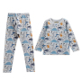 wholesale Autumn Boys kids pajamas Long Sleeve Knitted girls sleepwear set Cartoon baby pajamas kids