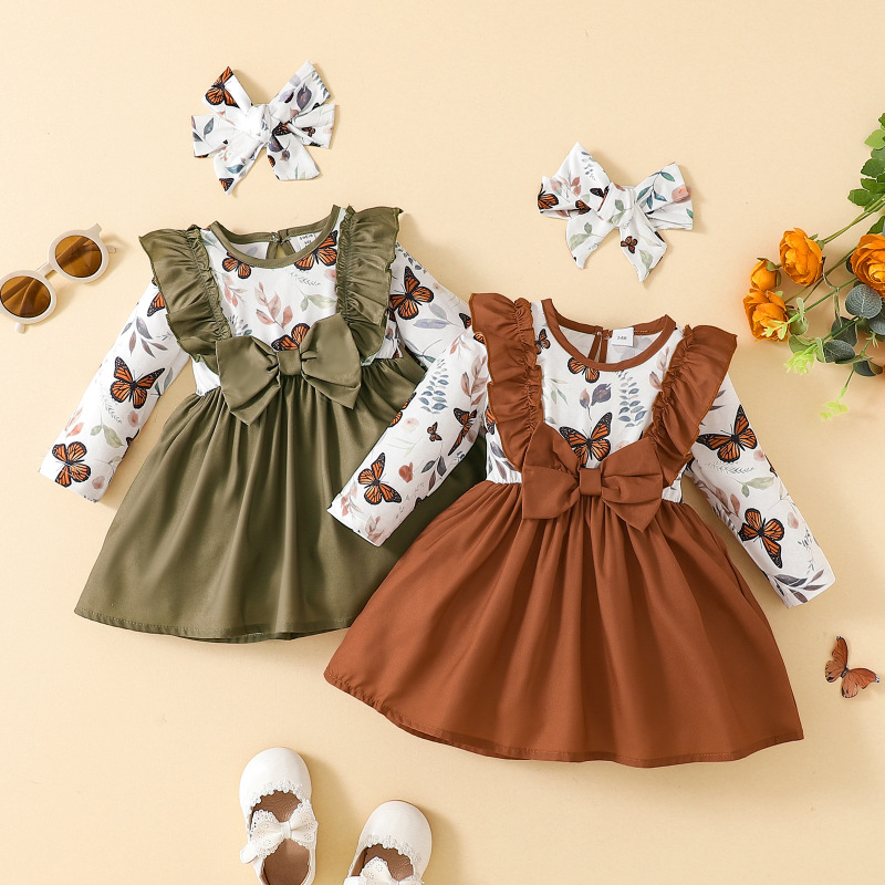 Conyson Wholesale New butterfly First Birthday Newborn Baby Dresses Floral Casual Spring Party 3-24M Fancy Baby Girl Tutu dress