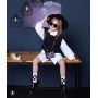 Conyson Kids Clothes Summer Hot Fashion Casual Cotton Printed Letter T-shirt Button Hole Fashion 2Pcs Baby Girls Clothing Sets