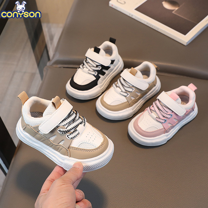 Conyson wholesale Spring Mesh Custom Breathable Sneakers Mix Non-Slip 22-31 Baby And Kids Shoes Football Soccer Ankle Kids Shoes