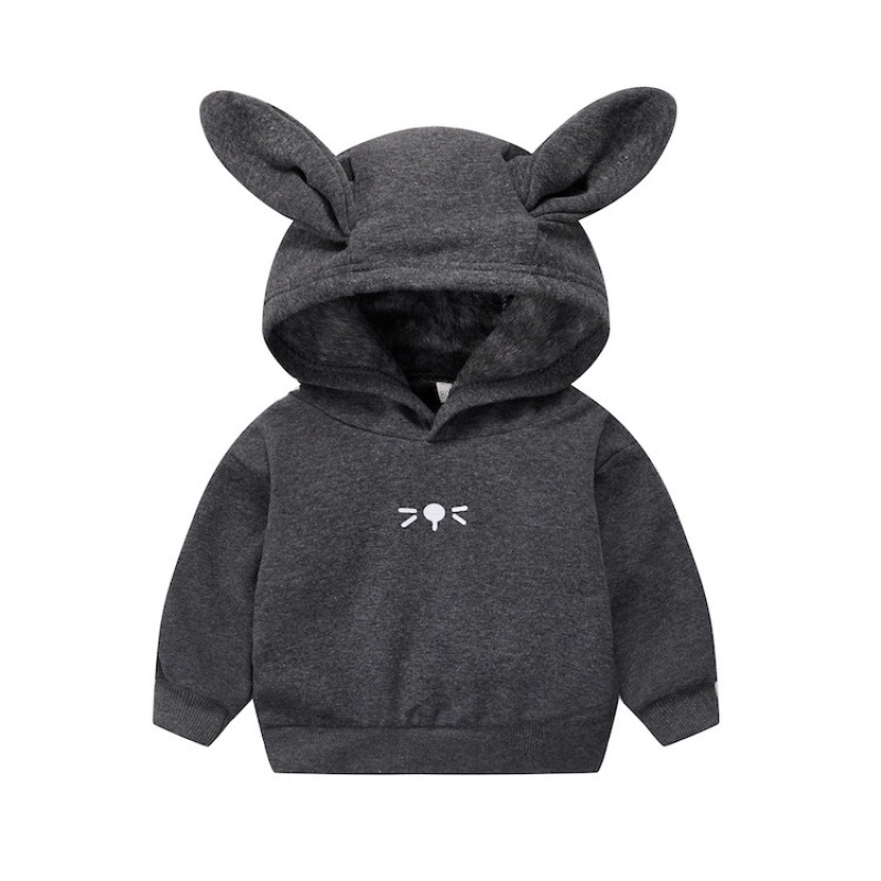 Conyson Unisex Hot Sale Baby Kids Boy Girl Pullover Cute Baby Sweatshirt Customize Rabbit Ear Outfit Toddler Baby Kids Hoodies