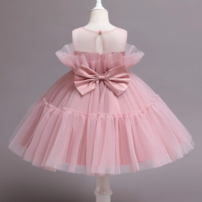 Conyson Wholesale Mesh Children Girls Formal Evening Dress Ball Gown Kid Girls Princess Party Fancy Tutu Dresses