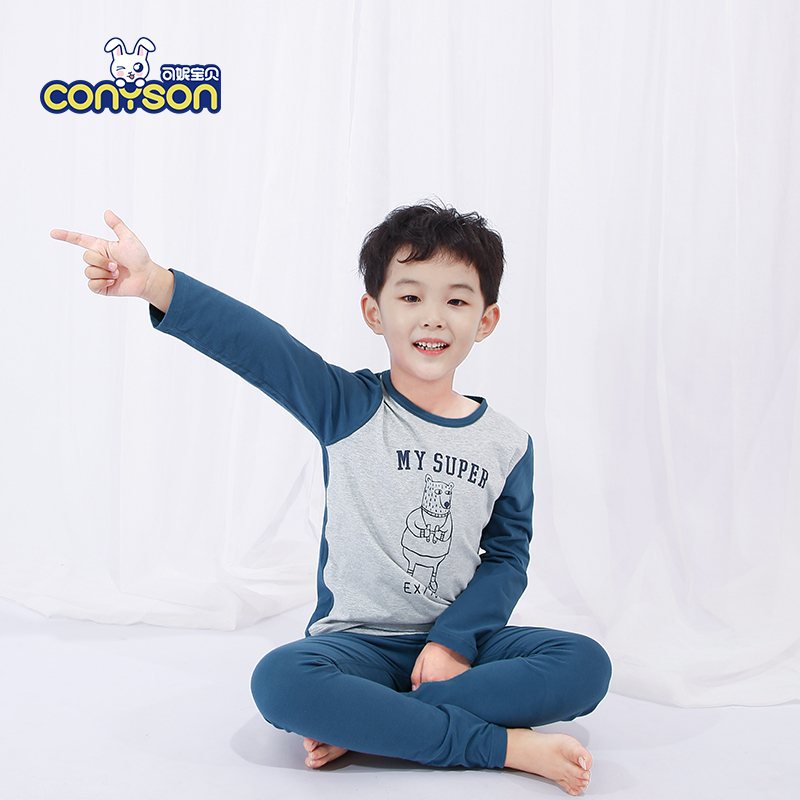 Conyson Hot Sale Casual Long Sleeve Spring Autumn Cartoon Cotton Patterns Knitted Unisex Baby Kids Full Sublimation Pajamas