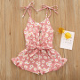 Conyson hot sale Summer Newborn Girl print flower Baby Girl leisure Cotton Sleeveless Mesh Newborn Casual rompers