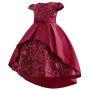High Quality Kids Clothing Formal Trailing Birthday Puff Sleeve Knee-Length Party Wear Flower Dress Girl