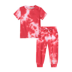 Conyson Wholesale Custom Summer sportswear Colorful Art Stationary Home Outdoor unisex Kids Clothing 2 Pieces Shirt Kids Sets