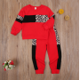 Conyson Patchwork Leopard Two Piece Baby Girl Clothes Long Sleeve Round Neck Top Elastic Head Long Pants Kids Sportswear Suit