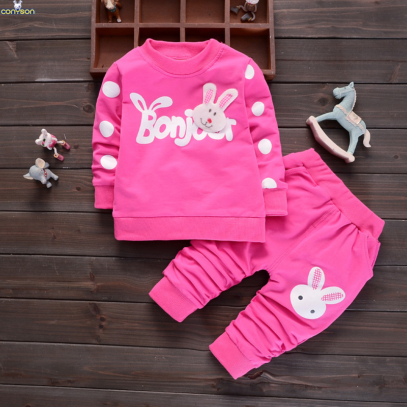 Conyson Wholesale rts Autumn toddler Baby suit infant kids Tracksuit little girls' boutique Cotton clothes children clothing set