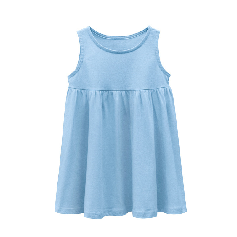 High Quality Kids Sleeveless Dress 100% Cotton Summer Girls Dress Girl Clothes Dress