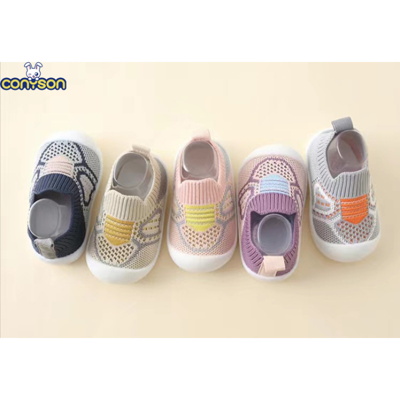 Conyson Hot Wholesale Spring Summer Fashion Hand-painted Soft Bottom New Born Baby Grip Non Slip Mesh Shoe Girl Boy Socks