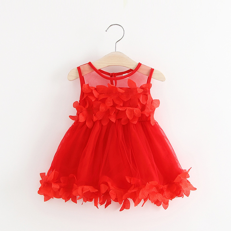 Conyson Wholesale Hot Sale 2022 Summer Cool Sweet Beach Kids Clothes Cute Lace Sleeveless Baby Girls Cotton Birthday Mini Dress