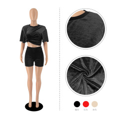 Wholesale Summer Tracksuits Cashmere Pure Color Lounge wear Shorts Gym seamless cozy Jogger Two Piece Matching Sexy Women Set