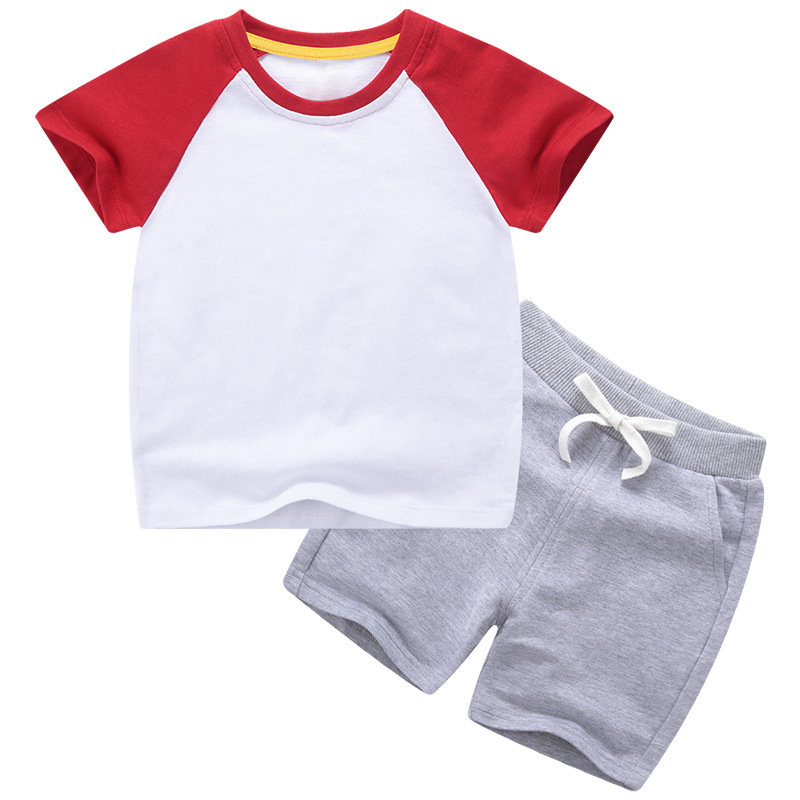 New Summer Casual Kids Clothing Sets Boys Short Pants Clothing Sets Clothing Wholesale Boy Set Solid Color Kids Shorts Shirt