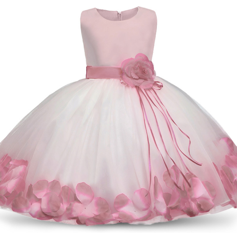 Conyson Kids Clothes Summer Lace Layered Fancy Girl Dresses For Wedding First Holy Communion and Party Prom Gowns Flower Ribbons