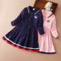 Spring Autumn Kids Clothes Baby Infant Girls Cotton Long Sleeve Dresses Full-Sleeved Dresses Polo Casual Dresses Wholesale
