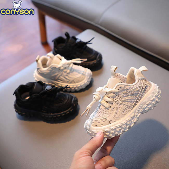 Conyson Wholesale Sportswear Sneakers Unisex Basketball Light Black Casual School Kids Shoes Outdoor Organizer Kids Shoes