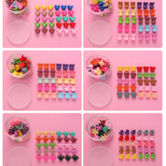 Mini Cute Candy Color Small Hair Clips Flower Doudou Plastic Hairpins Girls Ponytail Fashion Simple Hair Headwear