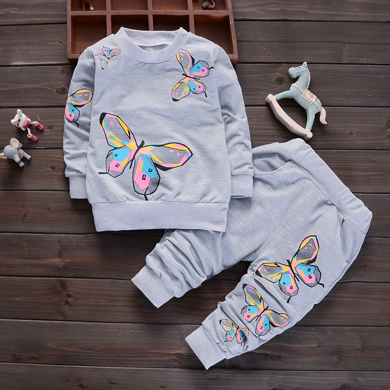 Fashion New Hot Selling Support Customized Cartoon Animal Long Sleeve Set Toddler Girl 2 Piece Suit Kids Girl Clothing Set