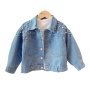 2021 New Kid Girl Denim Blue Jacket Toddler Girls Fashion Winter Outdoor Denim Top Jacket