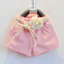 Conyson New Summer Girl's Fly Sleeve Jacquard Short Sleeve Shirts + Shorts 2Pcs Flower Belt Princess Baby Girl Clothes Sets