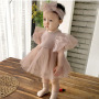 Conyson Wholesale Summer Fashion Dusty Pink Ruffled Princess Birthday Mesh Tutu Baby Girls Party Dresses