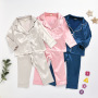 Winter Long Sleeve Polyester Custom Kids  Satin Pajamas Blank Pajama Sets Girls' Sleepwear