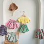 Conyson Wholesale Hot Fashion Kids Clothes Summer Baby Little Girls Flower Printed Princess Casual Gift Pleated Ruffles Shorts
