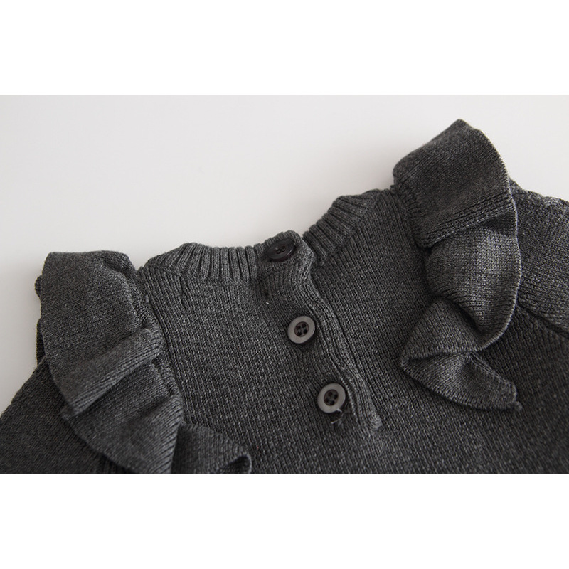 Fall Winter Knitted Princess Baby Long-Sleeved Solid Color Elastic Sweater Cotton Toddler Girls' Dresses