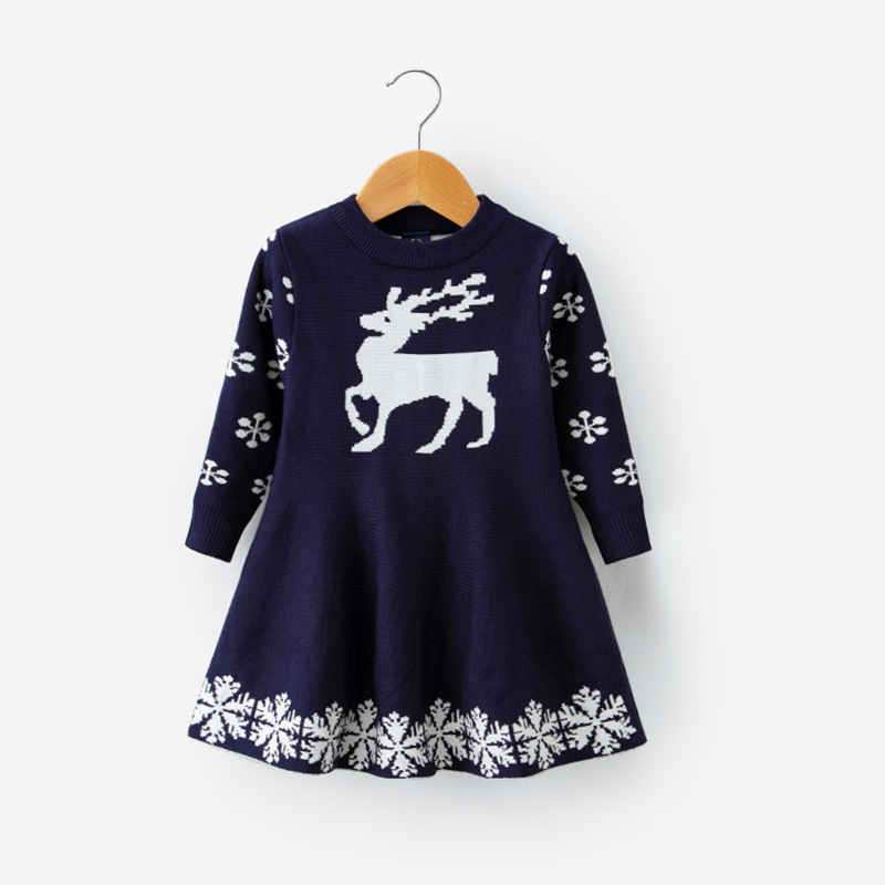 Manufacturers Selling Fashionable Cotton Knitting Christmas Girls Frocks Party Summer Clothing Set Dress For Girls