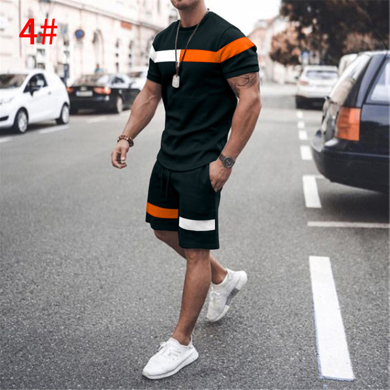 hot sale designers Custom logo Made Outdoor men's fashion jogger Clothes suit clothing summer two-piece adult t-shirts short Set