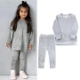 Conyson Casual Kids Girl Jogging Set Sportswear Infant Girls Long Sleeve Sweater Outfit Customized 2Pcs Clothes Sets
