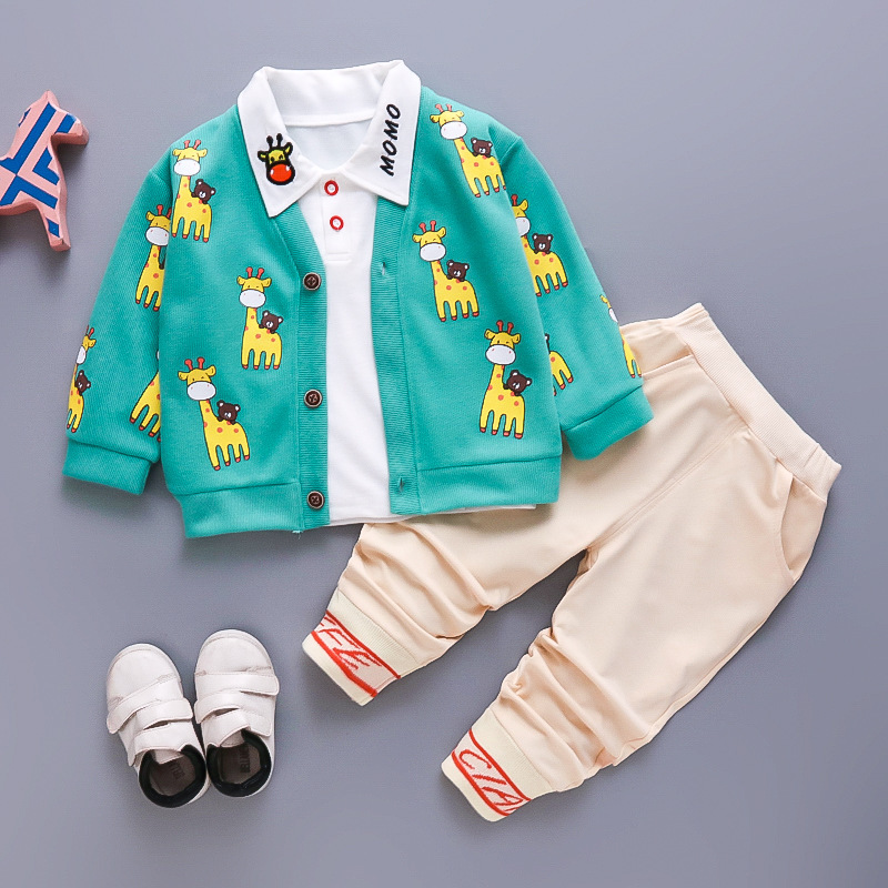 Conyson kids bulk wholesale Factory Supply korea fashion boutique baby boy cotton clothing suit casual 3 pieces clothes sets