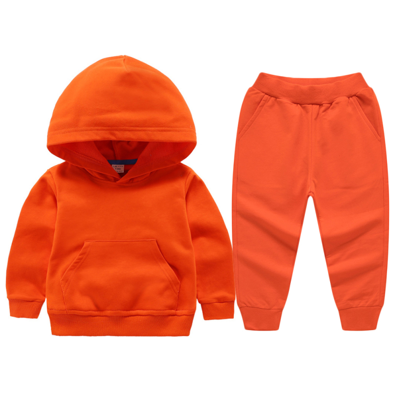 Conyson Wholesale Custom Logo Baby Boys Hoodie Customize Fashion Cotton Hoodie Pants 2pcs Kids Girls Clothing Sets