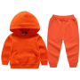 Conyson Wholesale Custom Logo Baby Boys Hoodie Customize Fashion Cotton Hoodie Pants 2pcs Kids Girls Clothing Sets