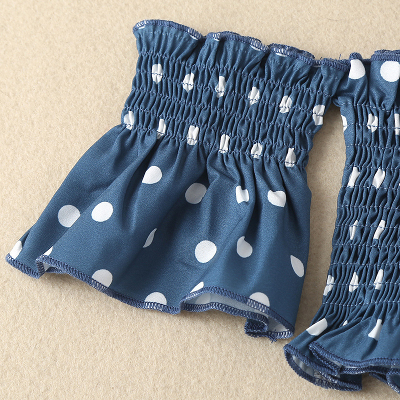 Conyson Hot Sale Summer Girls Printed Beach Fashion Halter Cake Children Dot Kids Clothing Skirt Set for 2-7 Years Girls