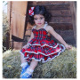 Conyson Red Plaid Print Lace Girls Dresses Tutu Party Camisole Suspender Dress Summer Sleeveless Princess Dress Baby Girl Outfit