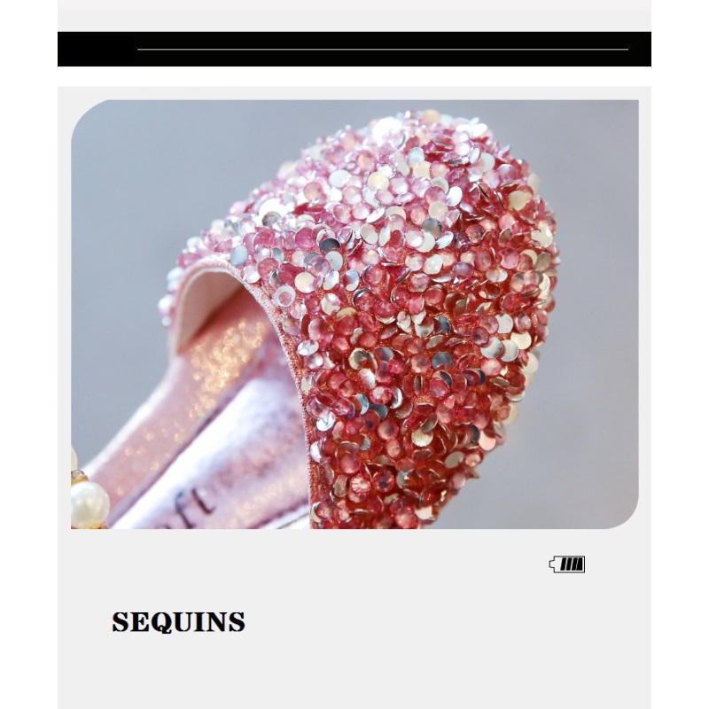 Conyson summer hot sale new fashion korean toddler size 21-36 Children's baby sequins pearl shoes kids girl shine dancing shoes