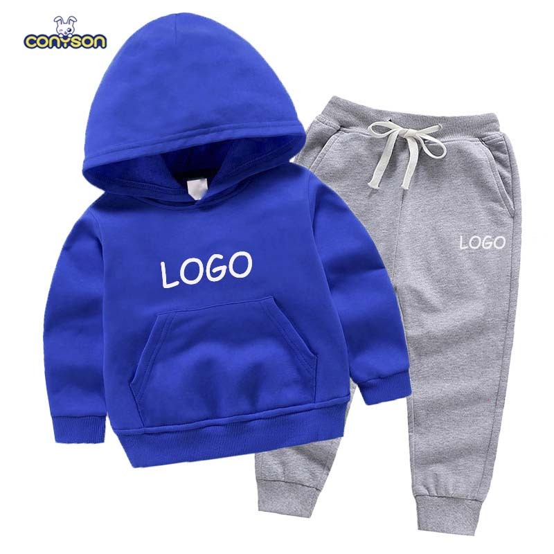 Moletom Infantil Personalizar Logo Personalizado Atacado Conjunto de Roupas Infantis de Alta Qualidade Calça Jogger com Moletom 2pcs Conjunto de Roupas Casuais para Bebês
