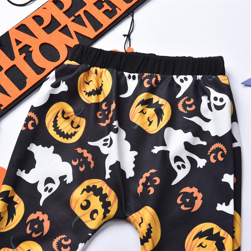 Conyson rts high quality toddler Kids halloween boutique fashion children print clothes baby Children's boy wear Clothing Sets