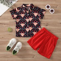 Conyson Summer Newborn Bulk 1-5 Years Unisex Cotton Sweatshirt Baby Gift Stationary Valentine Tracksuit Shirt Button Kids Set